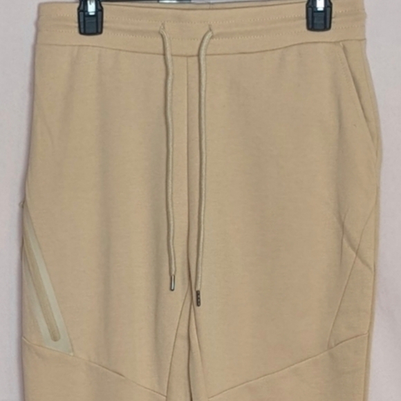 Oyster Guy Neutral Tan Jogger Sweatpants with Zip Close Pockets size Small - Picture 2 of 9